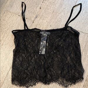 Black Lace Camisole Top- mango never worn